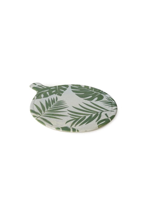 Hermia Plato de Presentación de Comida Blanco y Verde de 26 cm